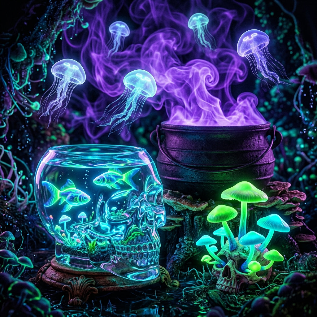 Bizarre Surrealist, Bioluminescent Fungi & Aquatic Phantom Art