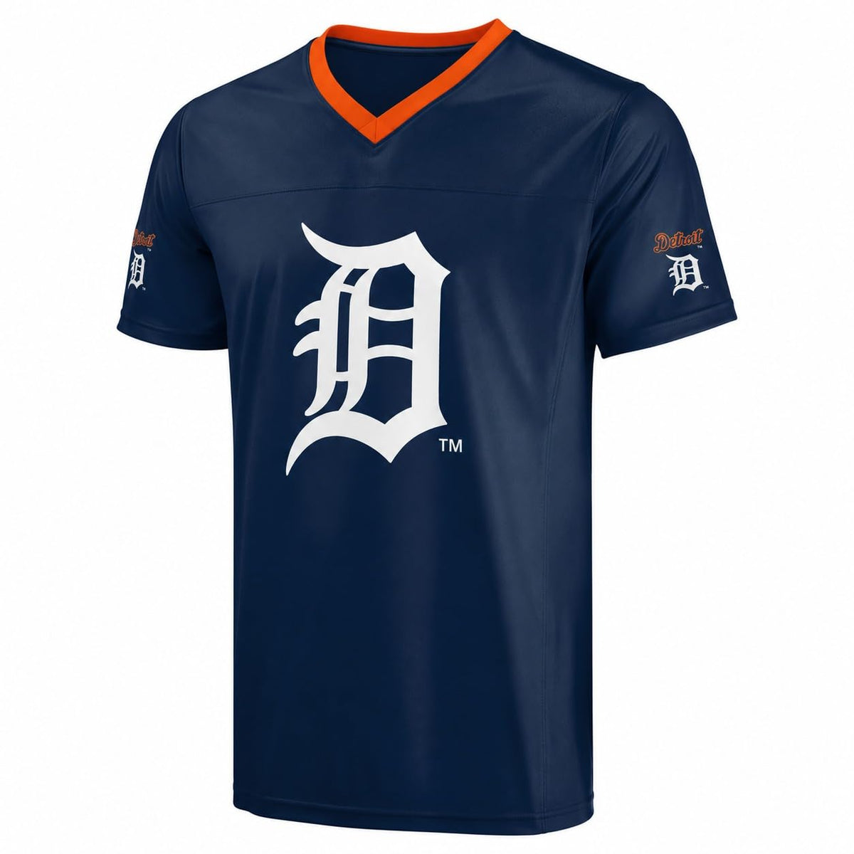 FOCO MLB Men's Officially Licensed Primary Logo Wordmark Ballpark Team Color Baseball Performance V-Neck Top