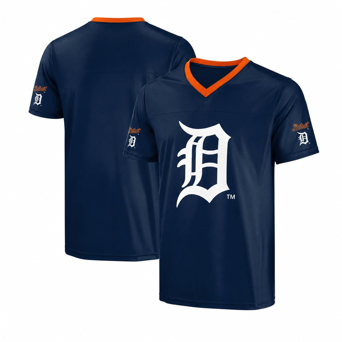 FOCO MLB Men's Officially Licensed Primary Logo Wordmark Ballpark Team Color Baseball Performance V-Neck Top