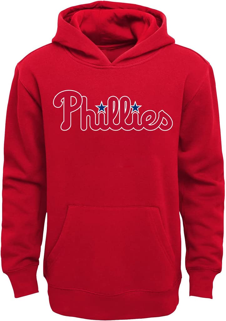 Outerstuff MLB Youth 8-20 Team Color Fleece Wordmark Logo Pullover Sweatshirt Hoodie