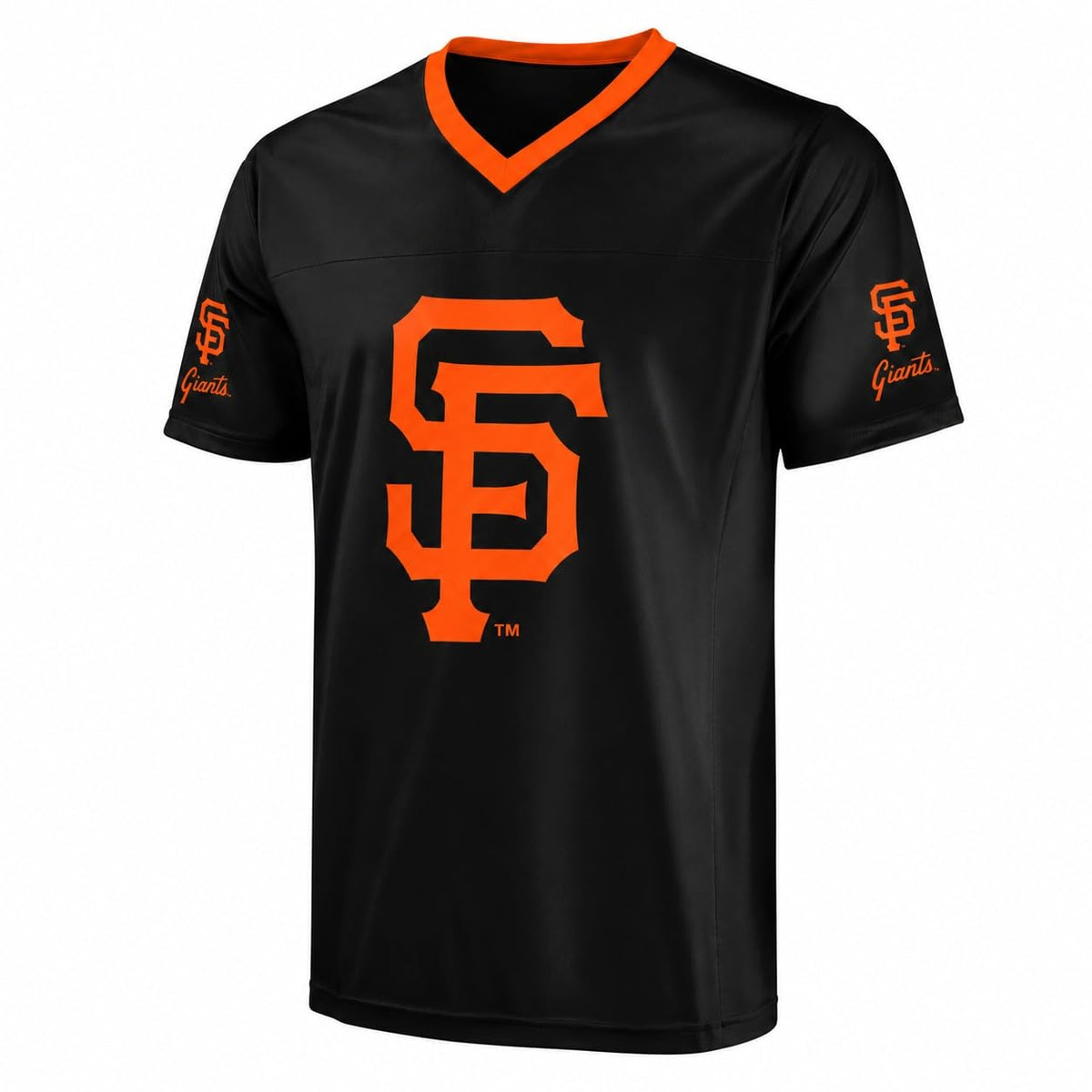 FOCO MLB Men's Officially Licensed Primary Logo Wordmark Ballpark Team Color Baseball Performance V-Neck Top