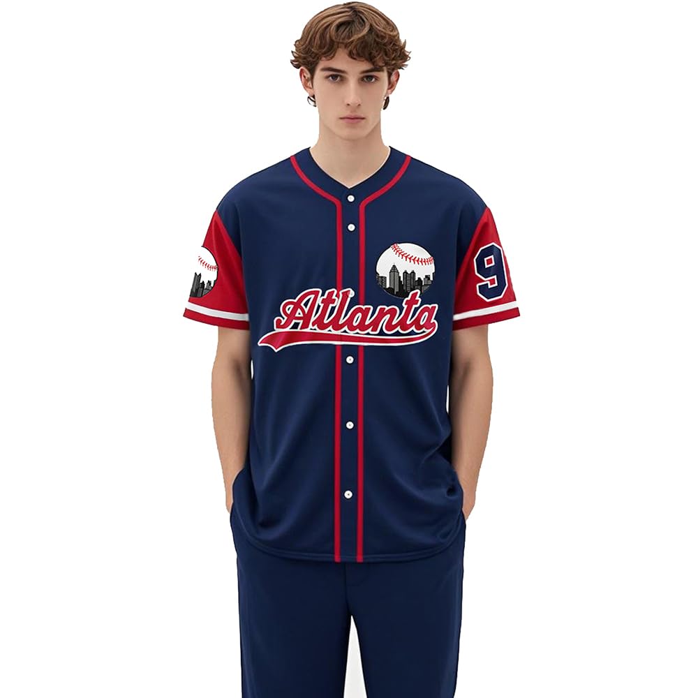 Men's 99 Baseball Jerseys 90s Hip Hop Button Down Baseball Shirts for Party Stitched