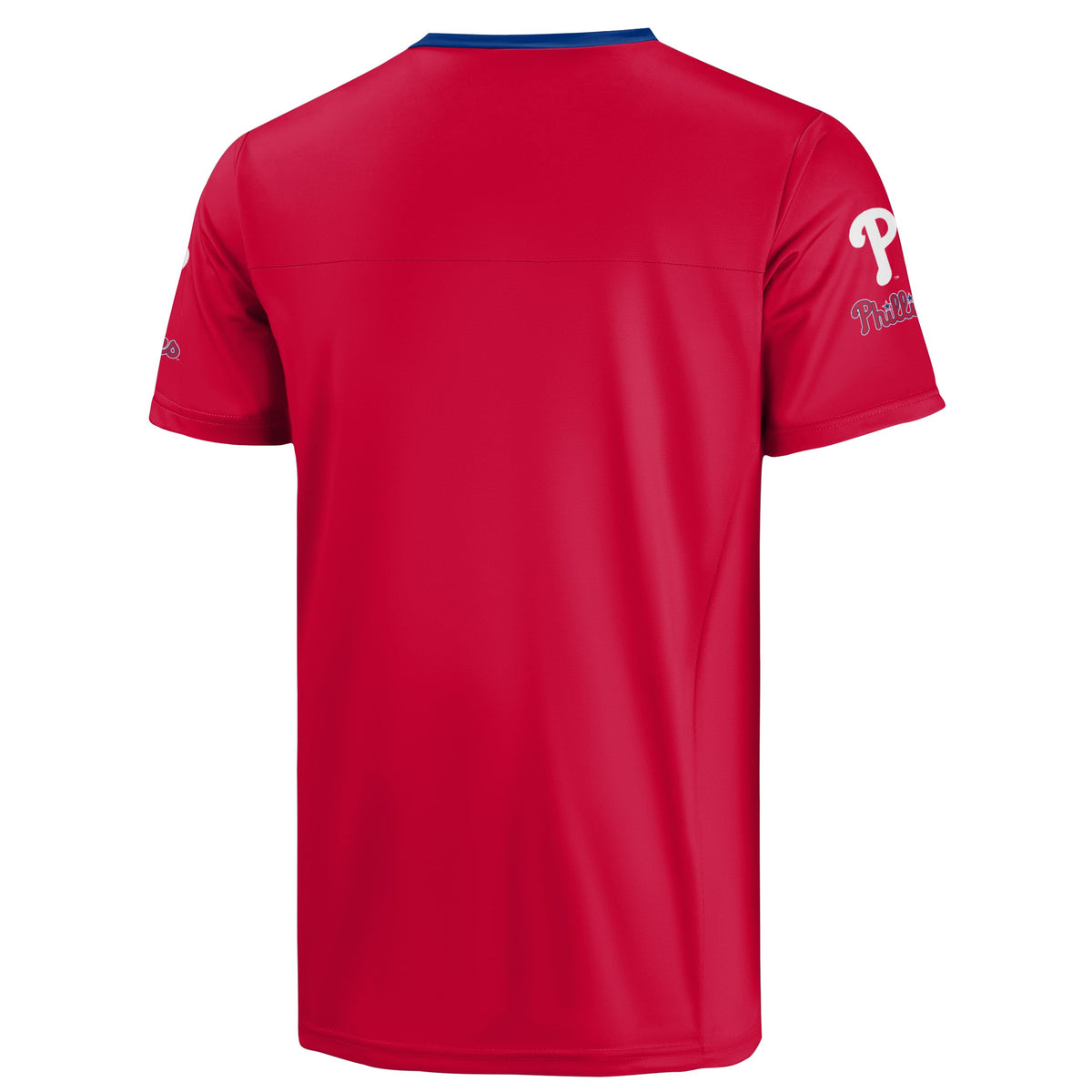 FOCO MLB Men's Officially Licensed Primary Logo Wordmark Ballpark Team Color Baseball Performance V-Neck Top
