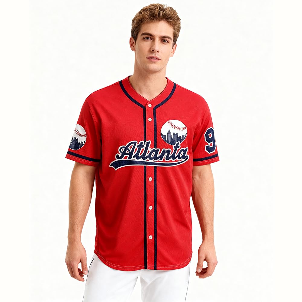 Men's 99 Baseball Jerseys 90s Hip Hop Button Down Baseball Shirts for Party Stitched