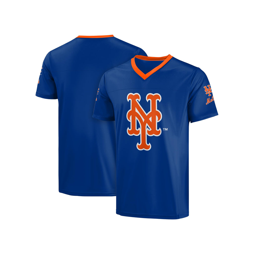 FOCO MLB Men's Officially Licensed Primary Logo Wordmark Ballpark Team Color Baseball Performance V-Neck Top
