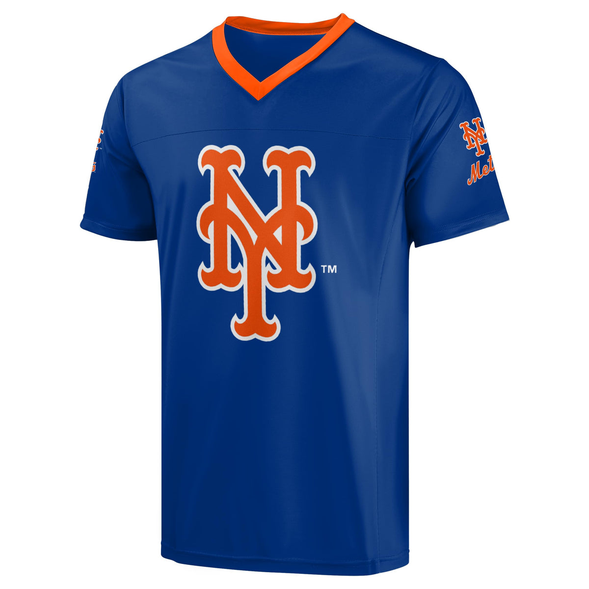 FOCO MLB Men's Officially Licensed Primary Logo Wordmark Ballpark Team Color Baseball Performance V-Neck Top