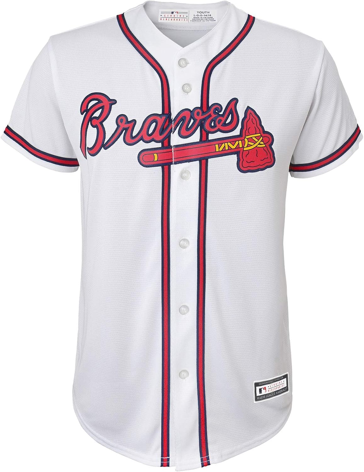 Ronald Acuna Jr. Atlanta Braves MLB Kids Youth 8-20 White Home Player Jersey