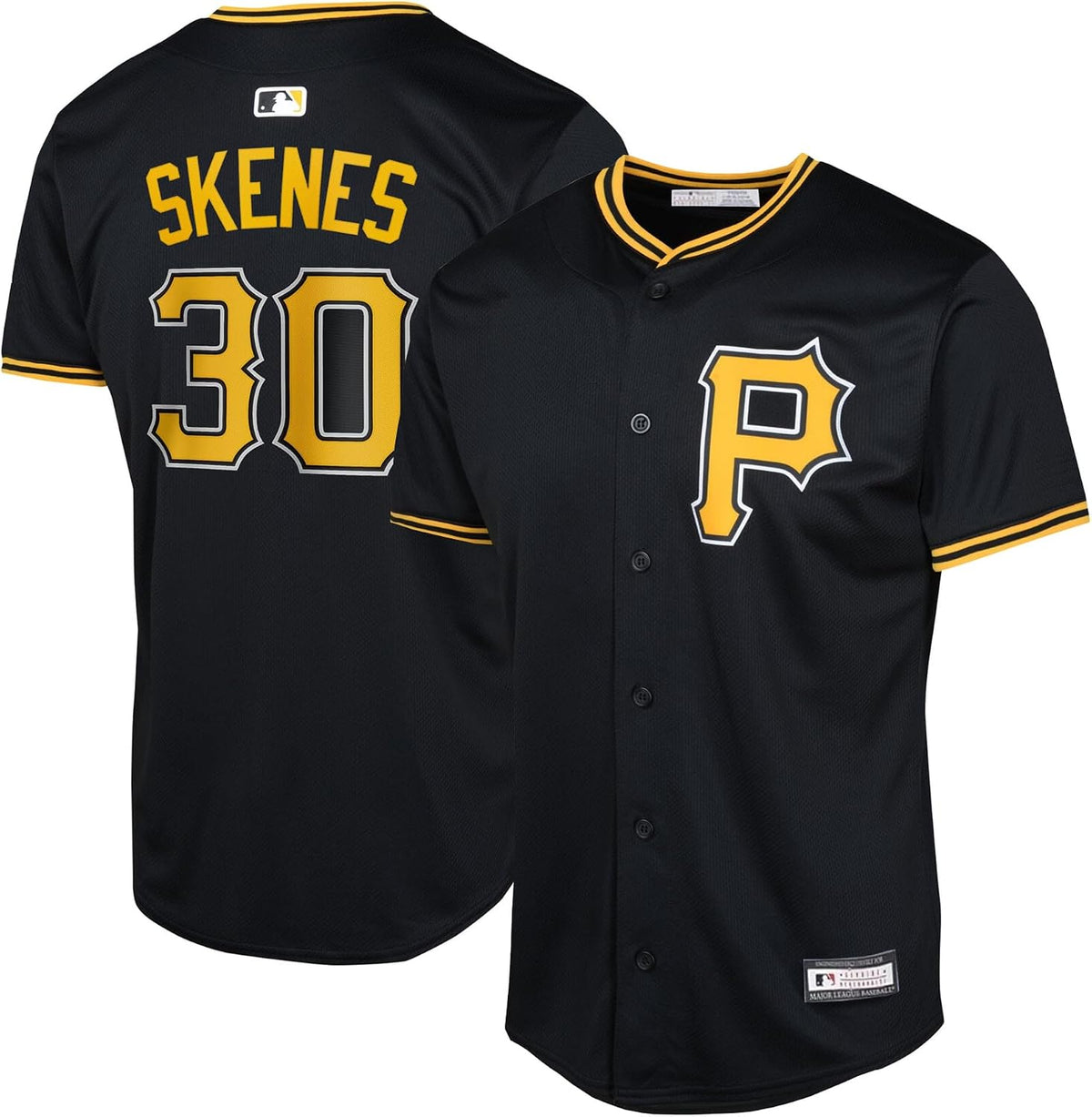 Outerstuff Paul Skenes Pittsburgh Pirates MLB Kids Youth 8-20 Black Alternate Player Jersey