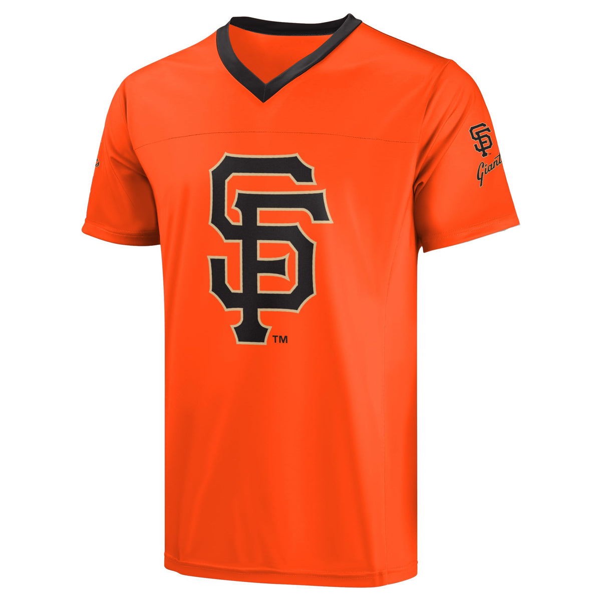 FOCO MLB Men's Officially Licensed Primary Logo Wordmark Ballpark Team Color Baseball Performance V-Neck Top