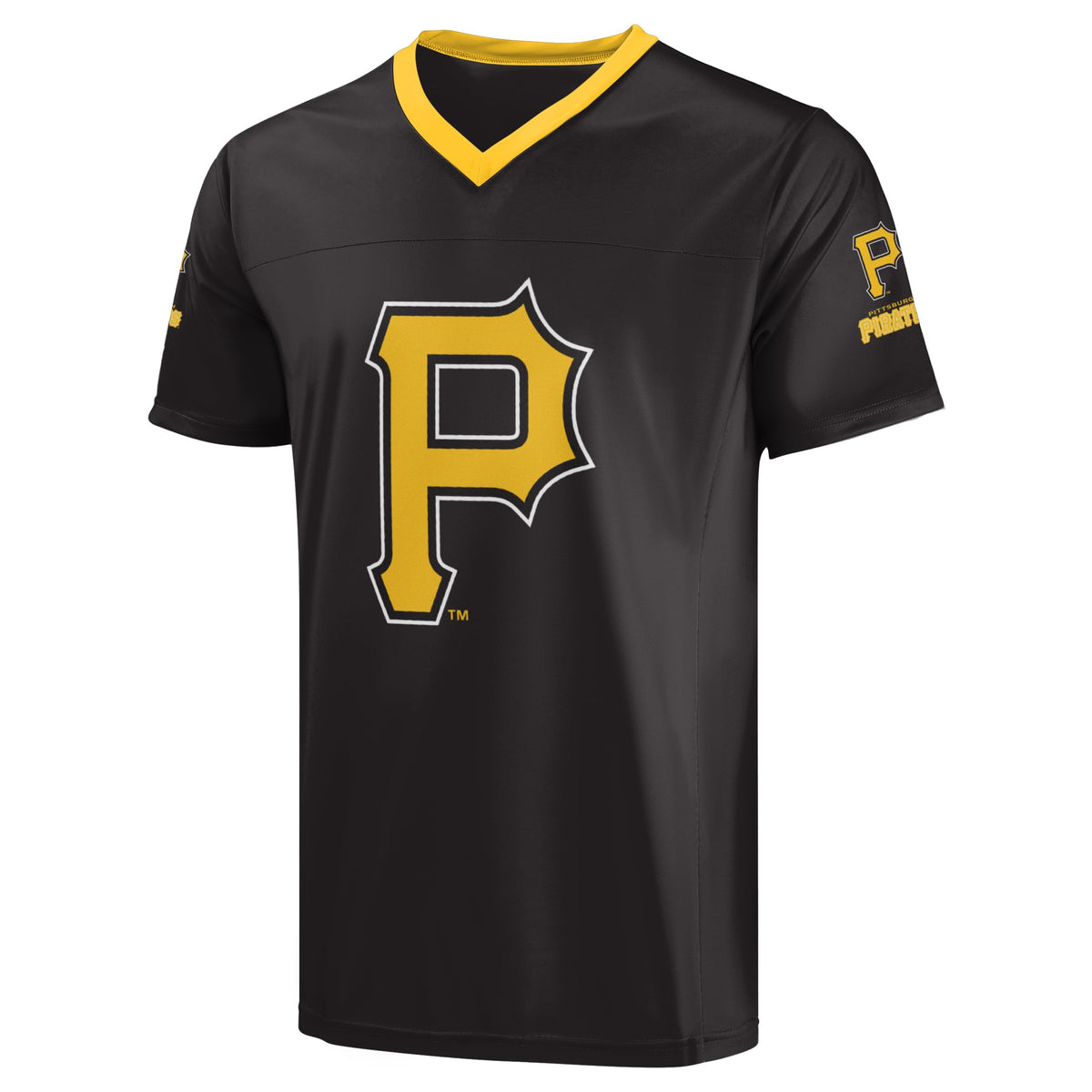 FOCO MLB Men's Officially Licensed Primary Logo Wordmark Ballpark Team Color Baseball Performance V-Neck Top