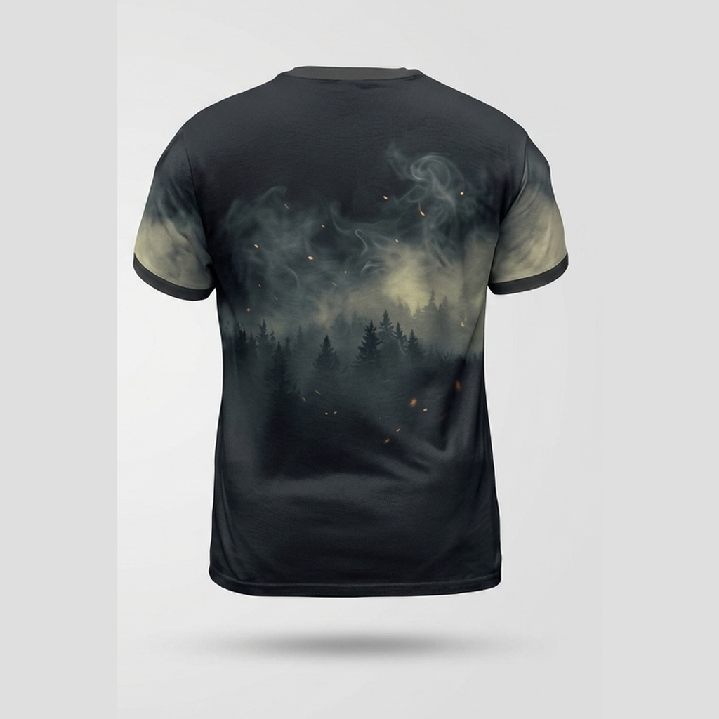 Dark Carved Jack O Lantern Fog Glow Aop Tshirt