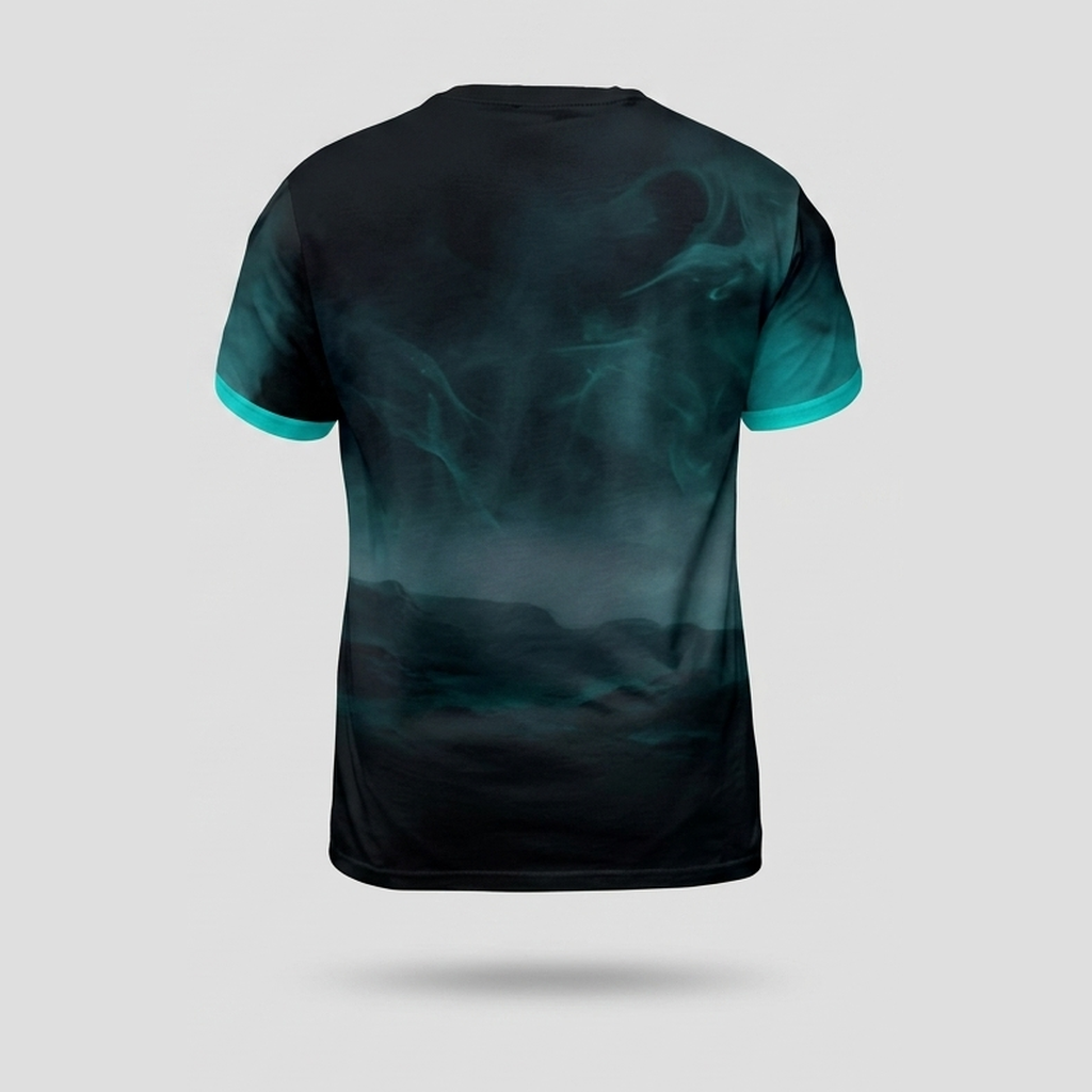 Bioluminescent Neon Mushroom Skull Aop Tshirt