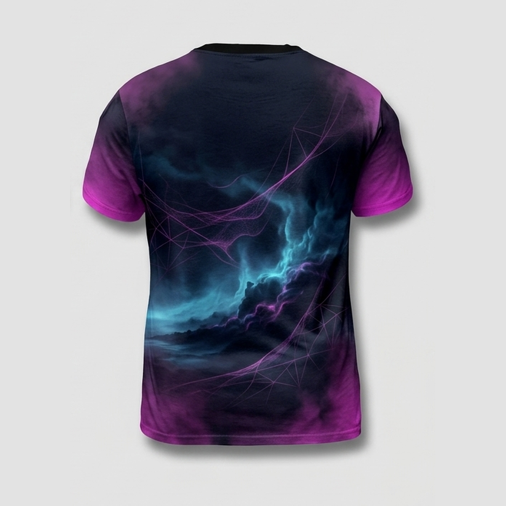 Bioluminescent Neon Crystal Spider Web Aop Tshirt