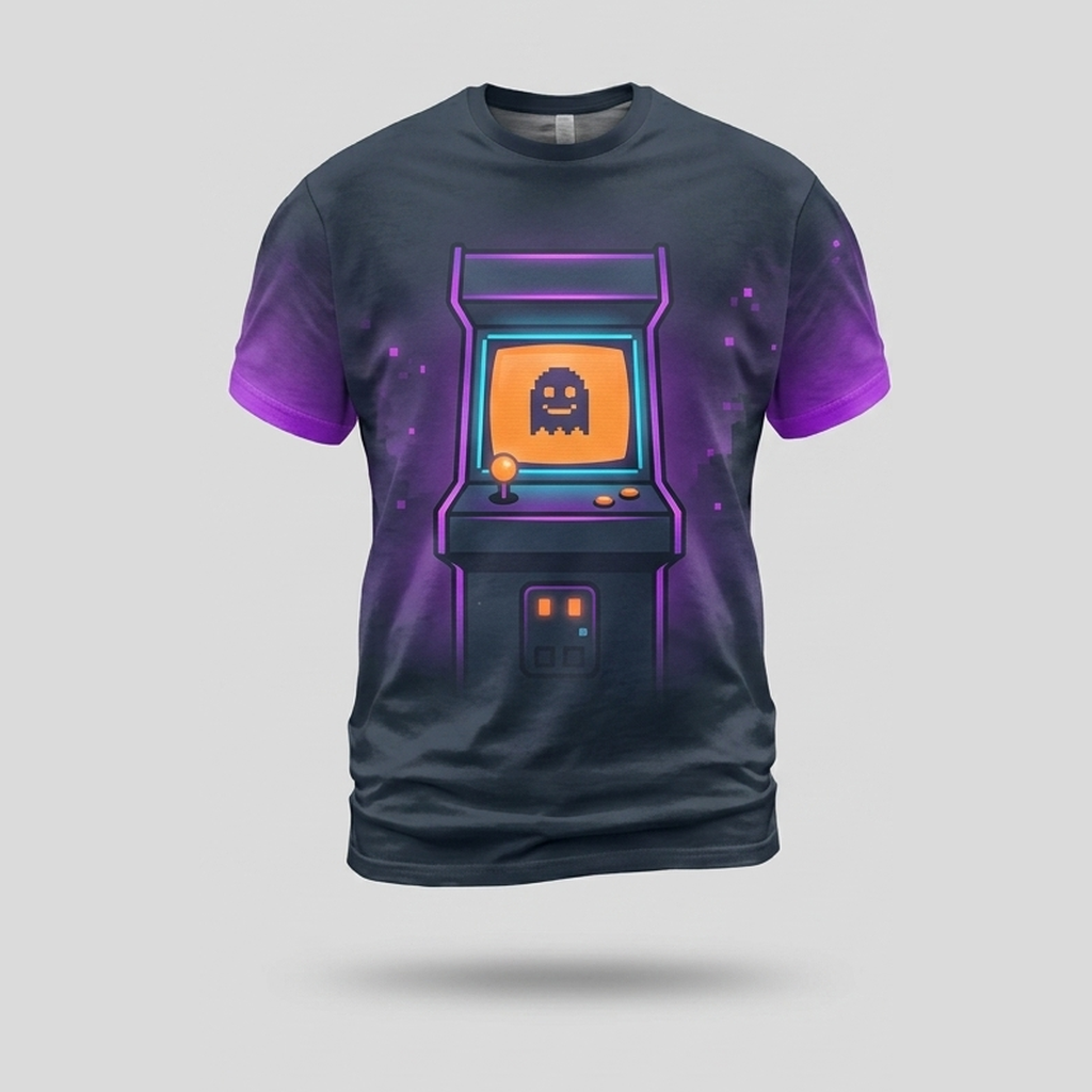 Haunted 8bit Retro Arcade Ghost Machine Aop Tshirt