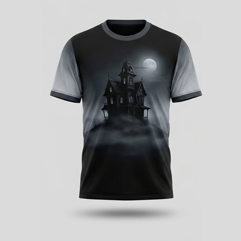 Victorian Haunted Mansion Shadow Hill Aop Tshirt