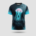 Bioluminescent Ghost Jellyfish Ocean Mist Aop Tshirt