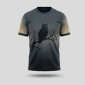 Horned Owl Amber Eyes Barren Branch Aop Tshirt