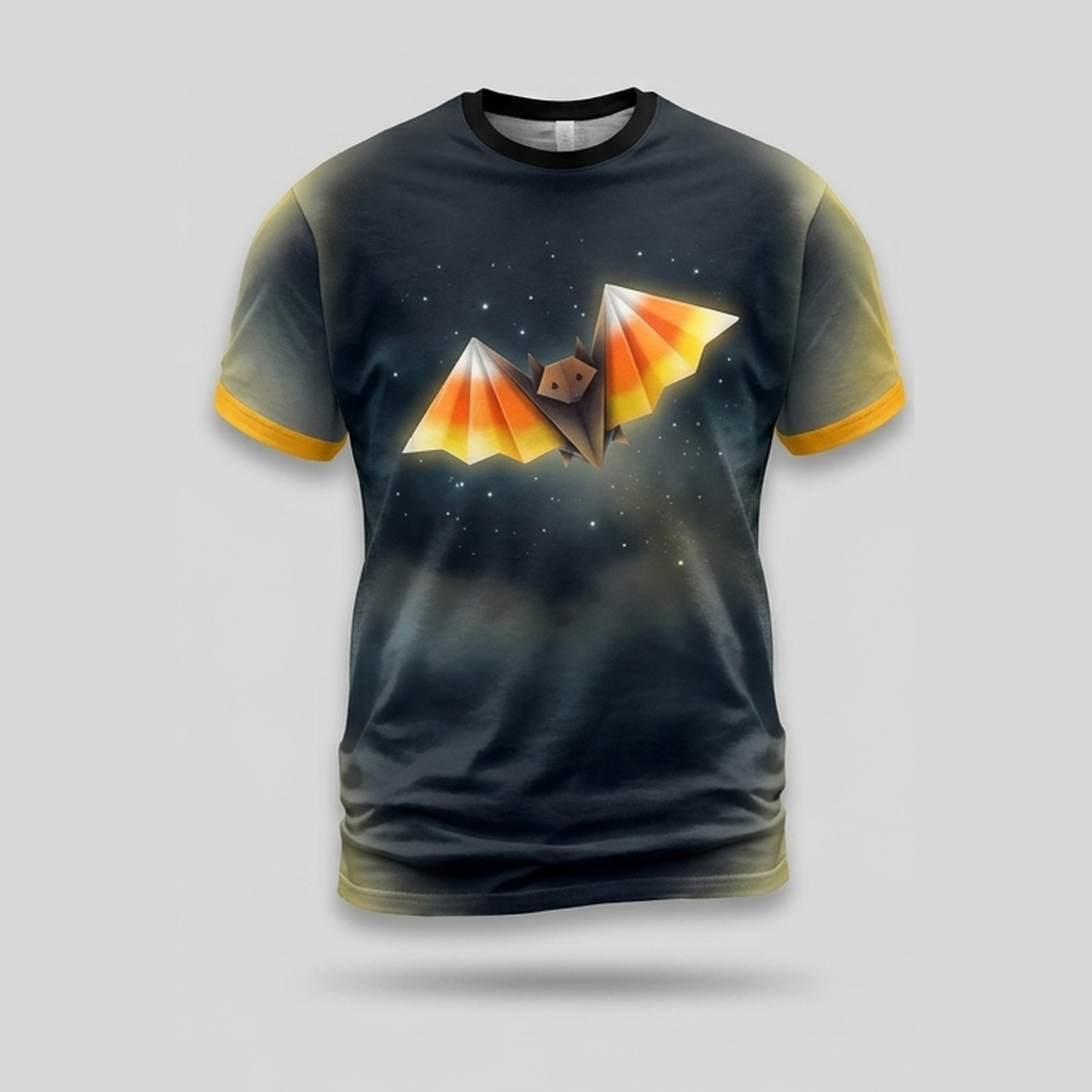 Candy Corn Origami Bat Stardust Aop Tshirt