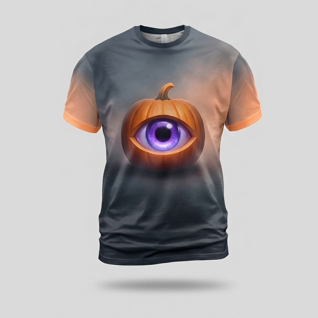 Surreal Violet Eye Pumpkin Slice Aop Tshirt